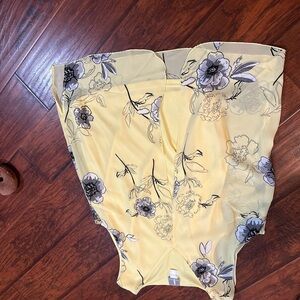 Floral Yellow and Black Sheer Blouse